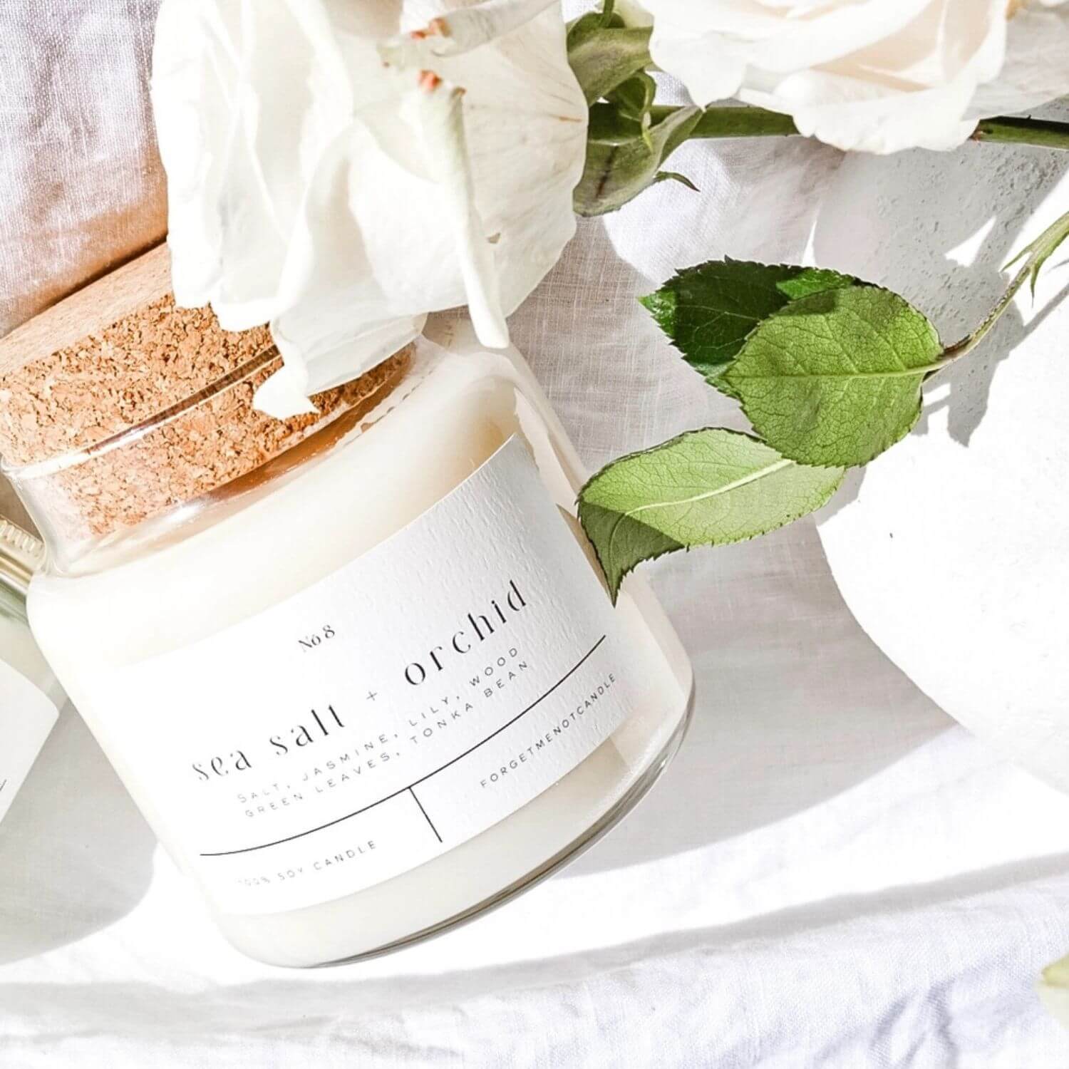 Sea Salt + Orchid Glass Candle - Thumbnail 3