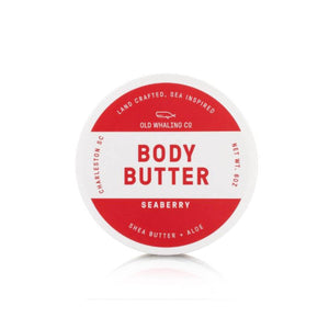 Coastal Seaberry body butter jar with a fruity blend of wild berries, plum, and vanilla, made with shea butter and aloe for deeply moisturizing skin.