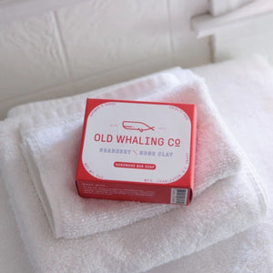 Coastal-inspired handcrafted pink bar soap made with rose kaolin clay, featuring fruity and floral notes like raspberry, plum, and vanilla