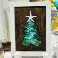 Thumbnail for Seaglass Tree in White Frame, Framed Artwork