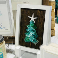 Thumbnail for Seaglass Tree in White Frame, Framed Artwork