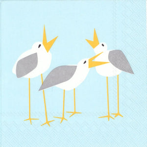 Seagull Paper Cocktail Napkins (Pack of 20), 5" x 5", 3-ply Coastal Paper Napkins for Parties & Gifts
