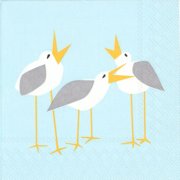 Seagull Paper Cocktail Napkins (Pack of 20), 5" x 5", 3-ply Coastal Paper Napkins for Parties & Gifts