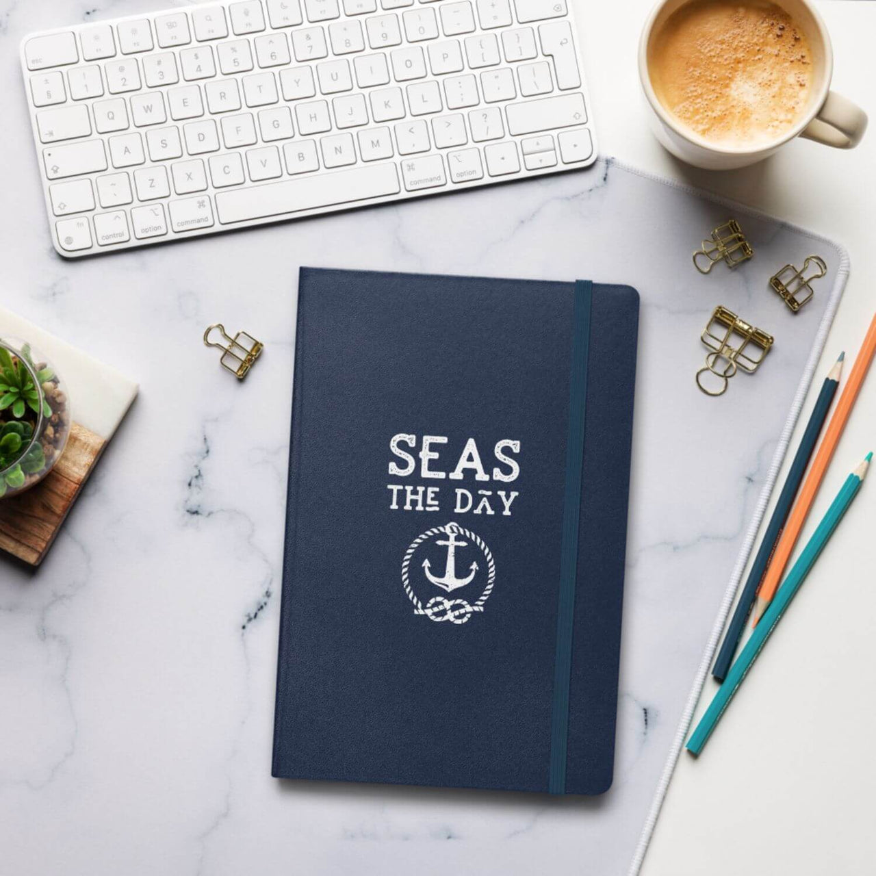 Nautical Journal, Seas The Day, Hardcover 5.5" x 8.5"  New England Trading Co   