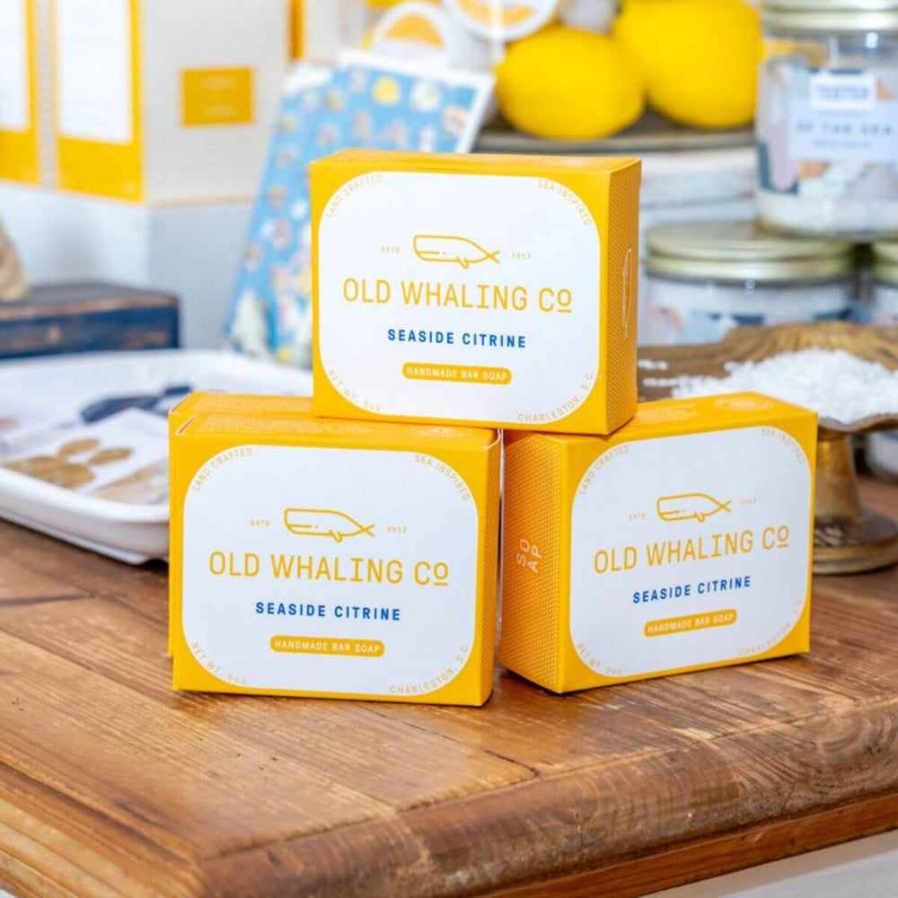Seaside Citrine® handcrafted bar soap with bright citrus and sea notes, perfect for coastal-inspired daily use.