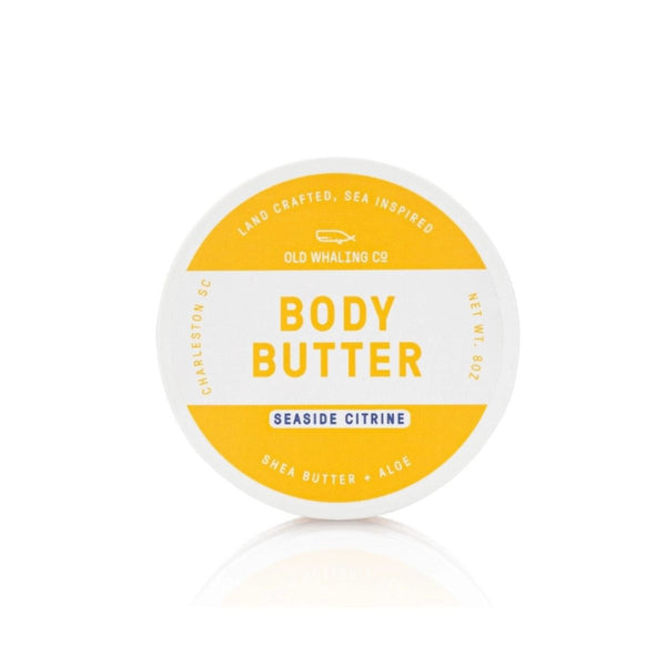 Moisturizing Seaside Citrine® body butter featuring grapefruit and seashore fragrance, perfect for coastal self-care routines.