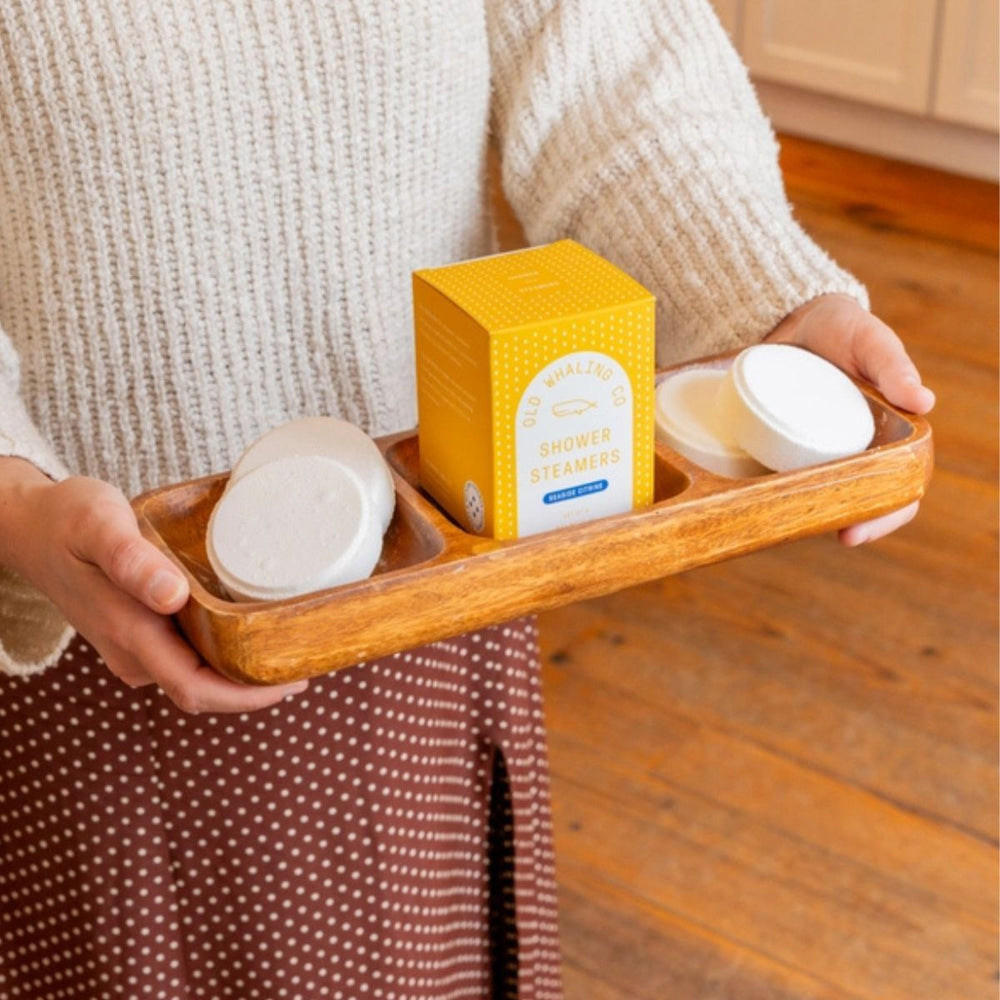 Aromatic Seaside Citrine® shower steamers with grapefruit and seashore notes, perfect for coastal-inspired wellness routines.