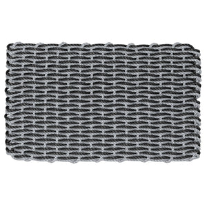 Lobster Rope Doormats, Outdoor Door Mats, Wicked Good Door Mats Made in Maine, Silver & Black Double Weave