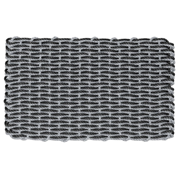 Lobster Rope Doormats, Outdoor Door Mats, Wicked Good Door Mats Made in Maine, Silver & Black Double Weave