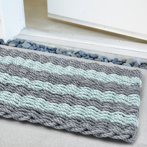 Cabana Stripes doormat featuring tailored, architectural stripes for a refined coastal look