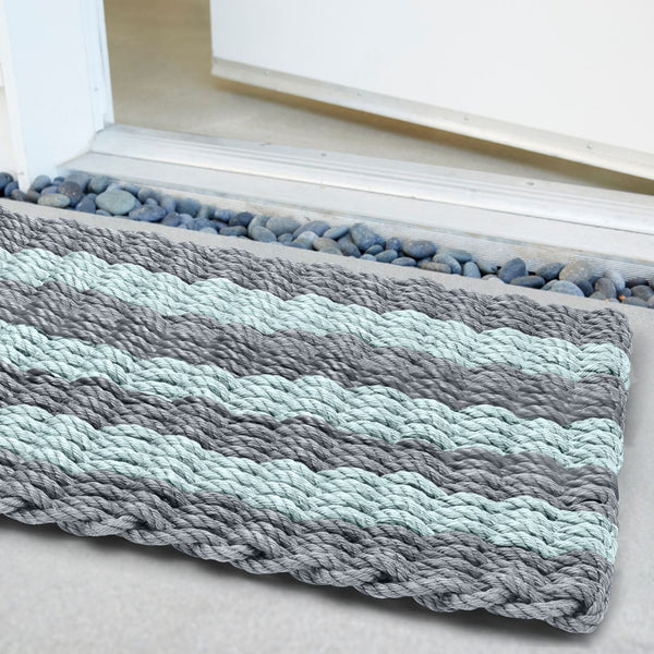 Cabana Stripes doormat featuring tailored, architectural stripes for a refined coastal look