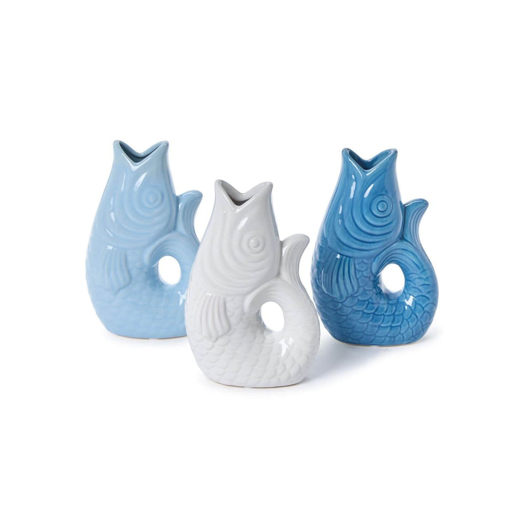 Coastal Catch Fish Flower Vase, 3 Colors, 8"