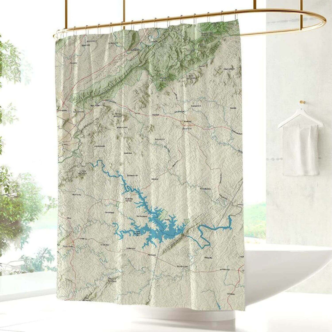 Nautical Chart Shower Curtains, Virginia Coastal Maps