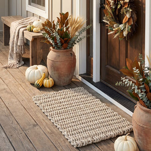 Solid Sand Wicked Good Lobster Rope™ Doormat, All-Weather Doormat Made in Maine, Nautical Rope Doormat for All Seasons