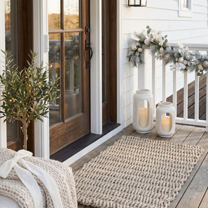 Solid Sand Wicked Good Lobster Rope™ Doormat, All-Weather Doormat Made in Maine, Nautical Rope Doormat for All Seasons