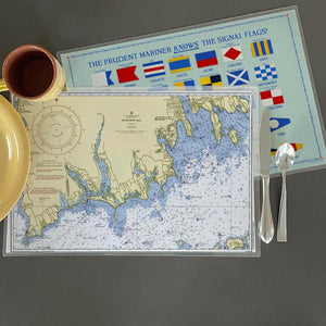 Nautical Chart Placemats, Locations in Massachusetts