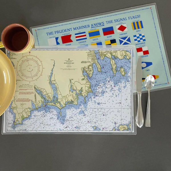 Nautical Chart Placemats, Locations in Massachusetts