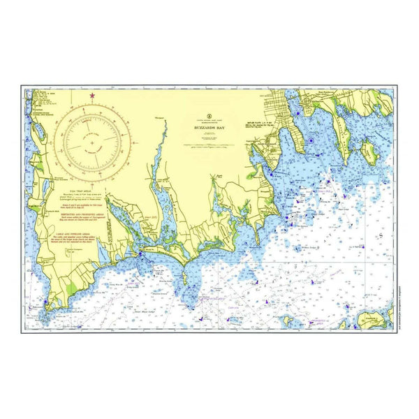 Nautical Chart Placemats, Locations in Massachusetts