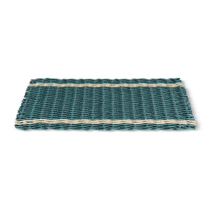 Welcome Mat for Outdoors, Lobster Rope Doormats, Spruce with Light Tan Tailored Stripes Top Rated Doormats