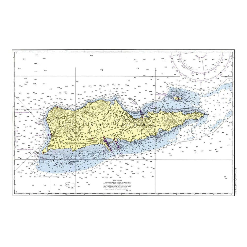 Nautical Chart Placemats, Locations in Virgin Islands