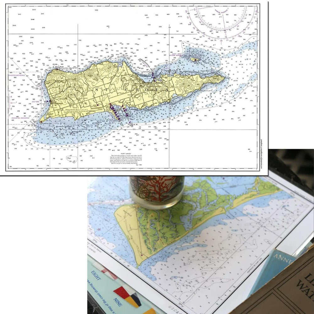 Nautical Chart Placemats, Locations in Virgin Islands