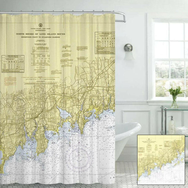 Nautical Chart Curtains, Locations in Connecticut