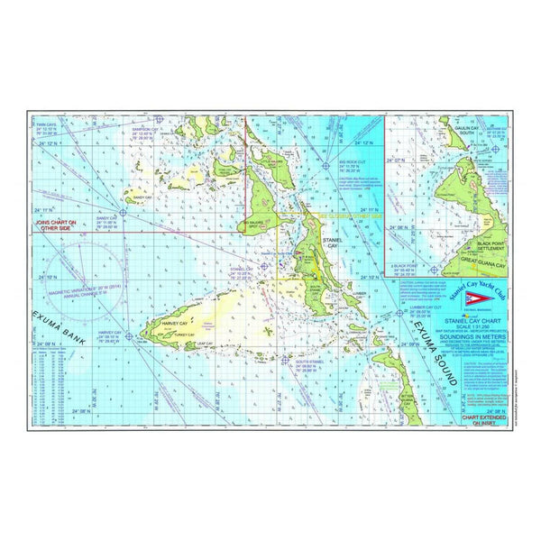Nautical Chart Placemats, Locations in Bahamas