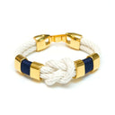 Gold-accented nautical rope bracelet, soft cotton rope, easy to wear solo or layered.