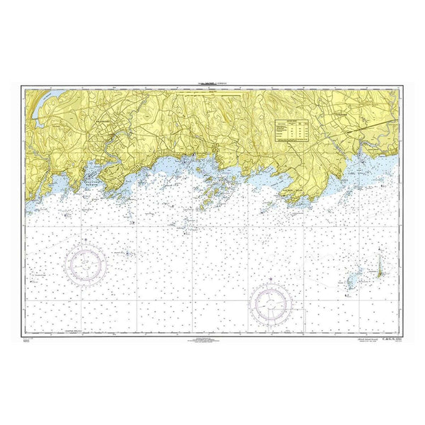 Nautical Chart Placemats, Locations in Connecticut