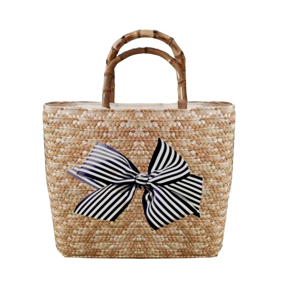 Vineyard Straw Tote with Interchangeable Bow