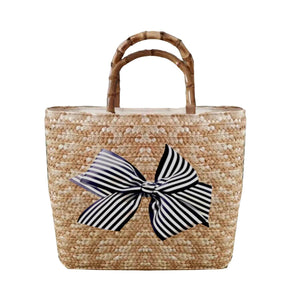 Vineyard Straw Tote with Interchangeable Bow