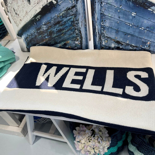 Striped Knit Throw, Wells Maine