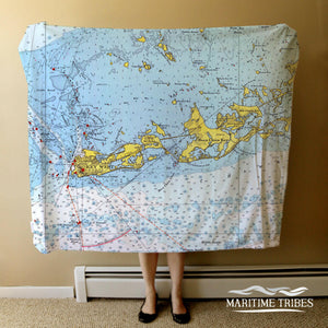Nautical Chart Blankets, Florida Coastal Maps
