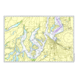 Nautical Chart Placemats, Locations in Washington