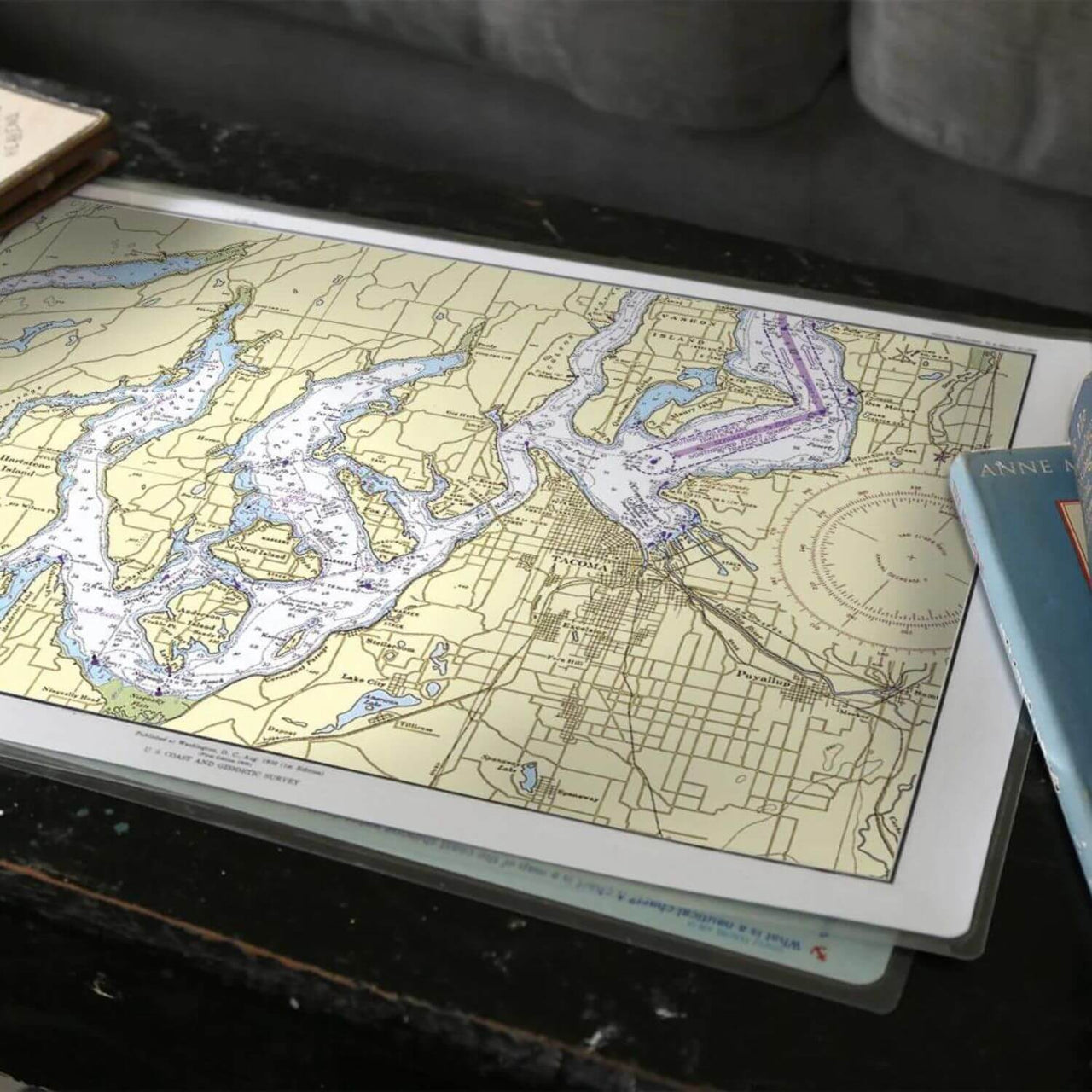 Nautical Chart Placemats, Locations in Washington