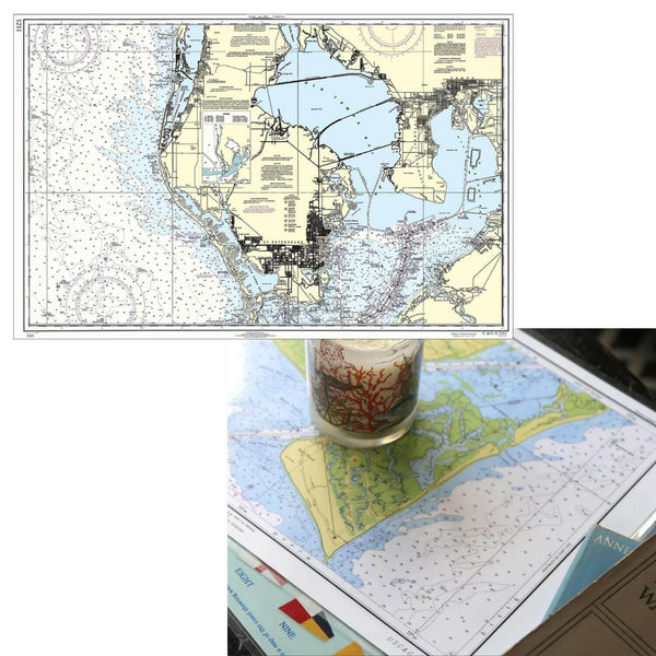 Nautical Chart Placemats, Locations in Florida