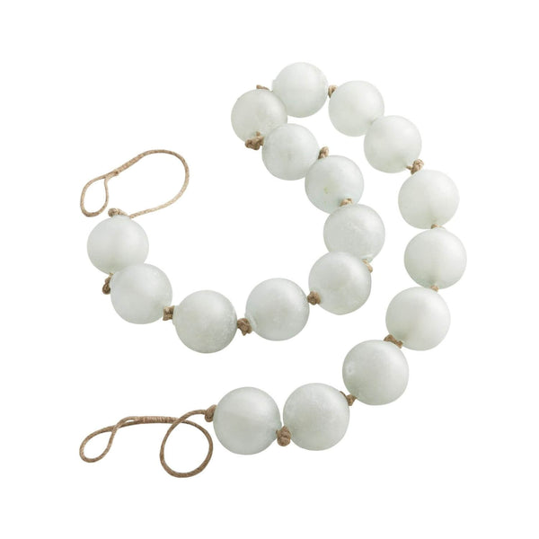 Extra Long Frosted Glass Garland – 91" in Soft Teal