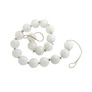 Extra Long Frosted Glass Garland – 91" in Soft Teal