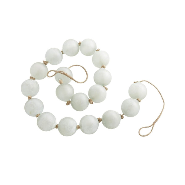 Extra Long Frosted Glass Garland – 91" in Soft Teal