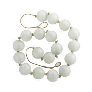 Extra Long Frosted Glass Garland – 91" in Soft Teal