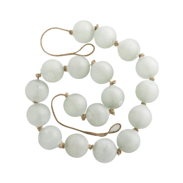 Extra Long Frosted Glass Garland – 91" in Soft Teal