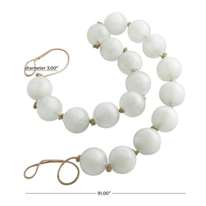 Extra Long Frosted Glass Garland – 91" in Soft Teal