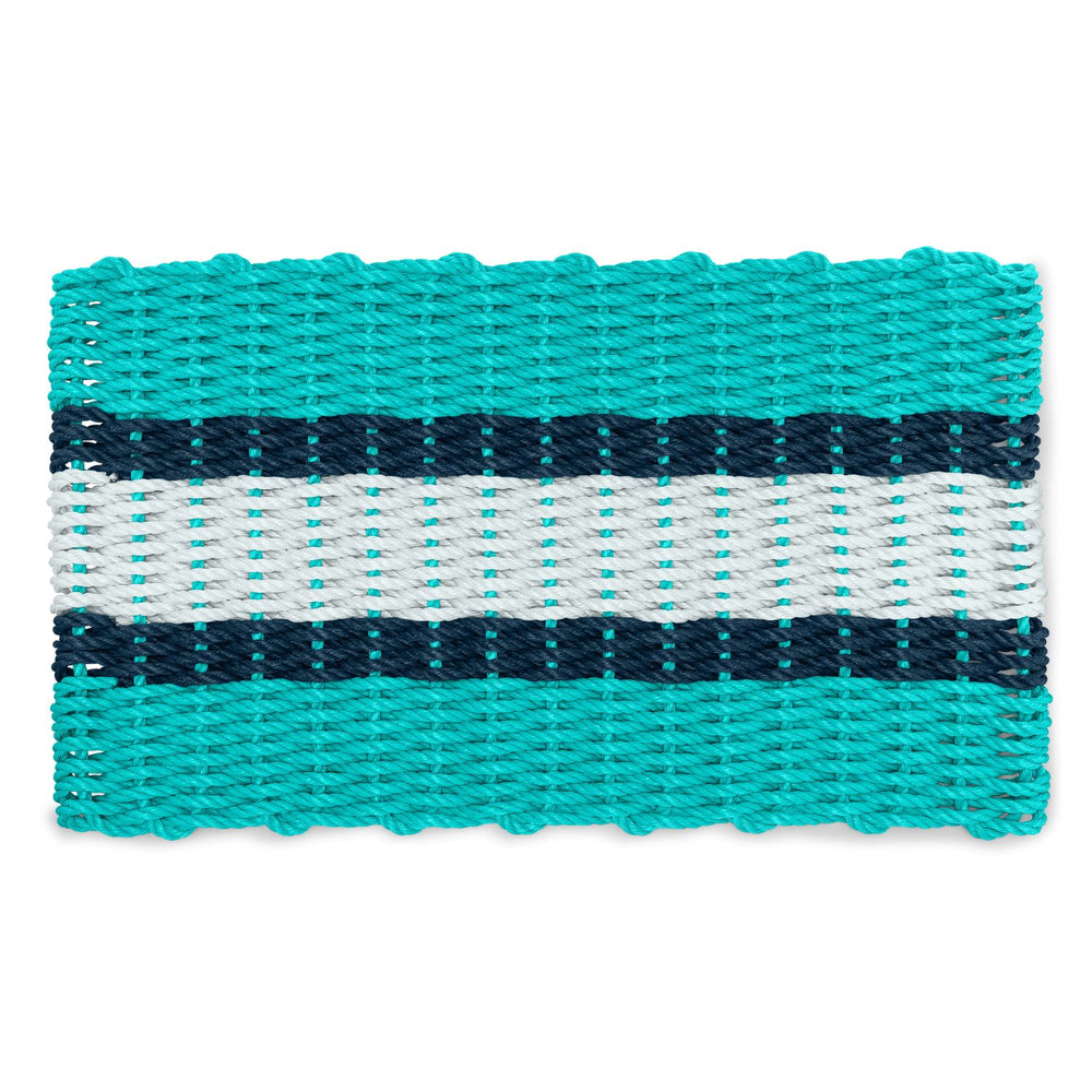 Lobster Rope Doormats, Outdoor Door Mats, Wicked Good Door Mats Made in Maine, Teal, Navy, Seafoam