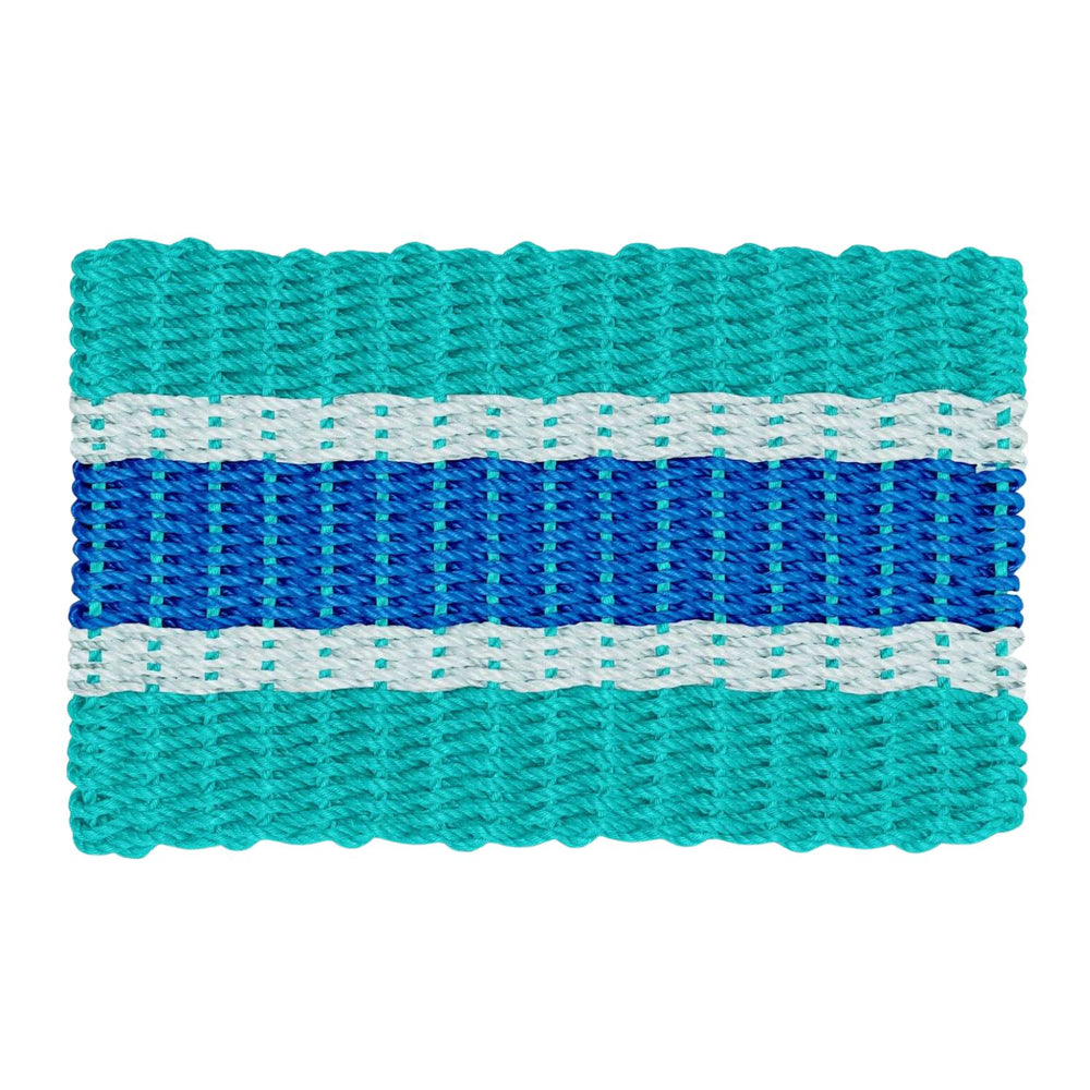 Lobster Rope Doormats, Outdoor Door Mats, Wicked Good Door Mats Made in Maine, Teal, Seafoam, Blue