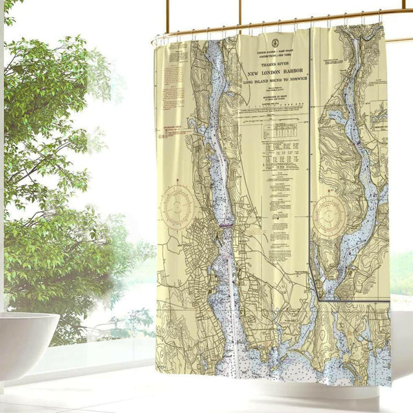 Nautical Chart Curtains, Locations in Connecticut