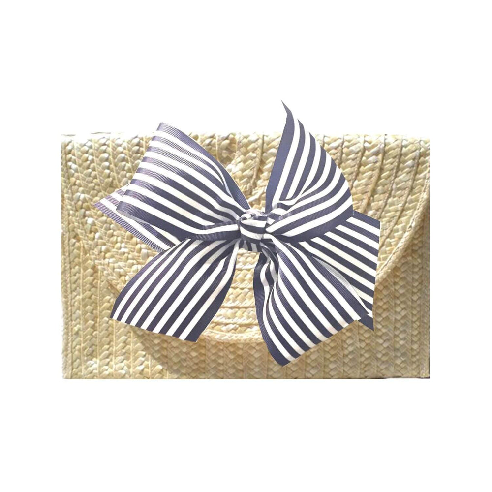 Vineyard Straw Clutch with Interchangeable Bow