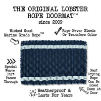 Thumbnail for Doormats Outdoor Use, Lobster Rope Doormats in Navy with Light Tan Tailored Stripes