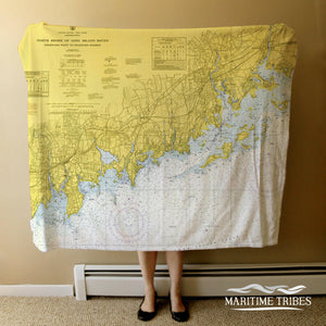 Nautical Chart Blankets, Connecticut Coastal Maps