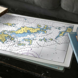 Nautical Chart Placemats, Locations in Virgin Islands
