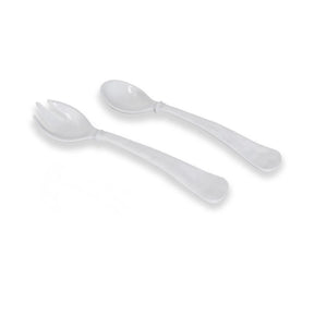 Large white salad servers, VIDA Havana design, functional and coastal-inspired for table settings